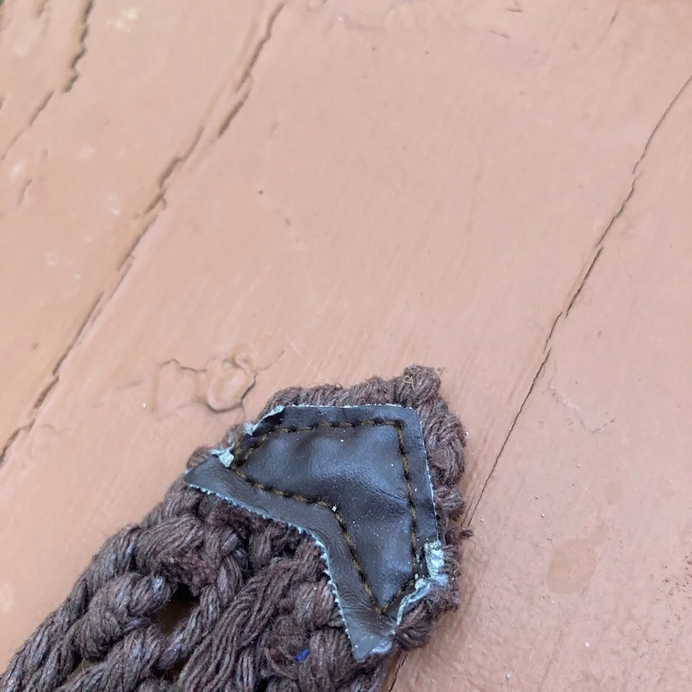 Brown beaded macrame belt